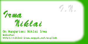 irma niklai business card